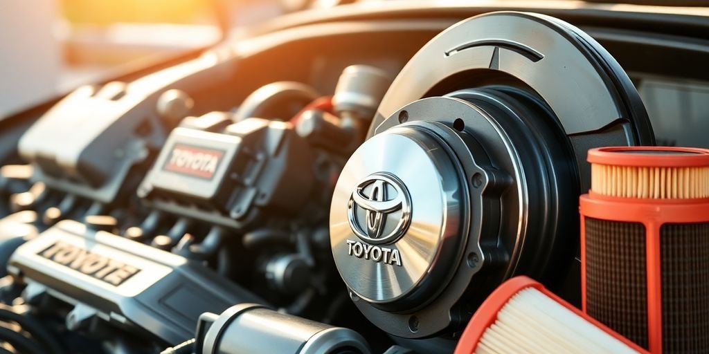 High-quality Toyota auto parts displayed on the Gold Coast.