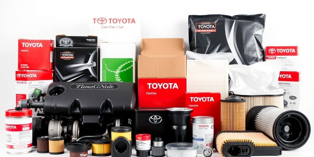 05fa7843thumbnail Genuine Toyota parts displayed in a clean, organized automotive parts store.