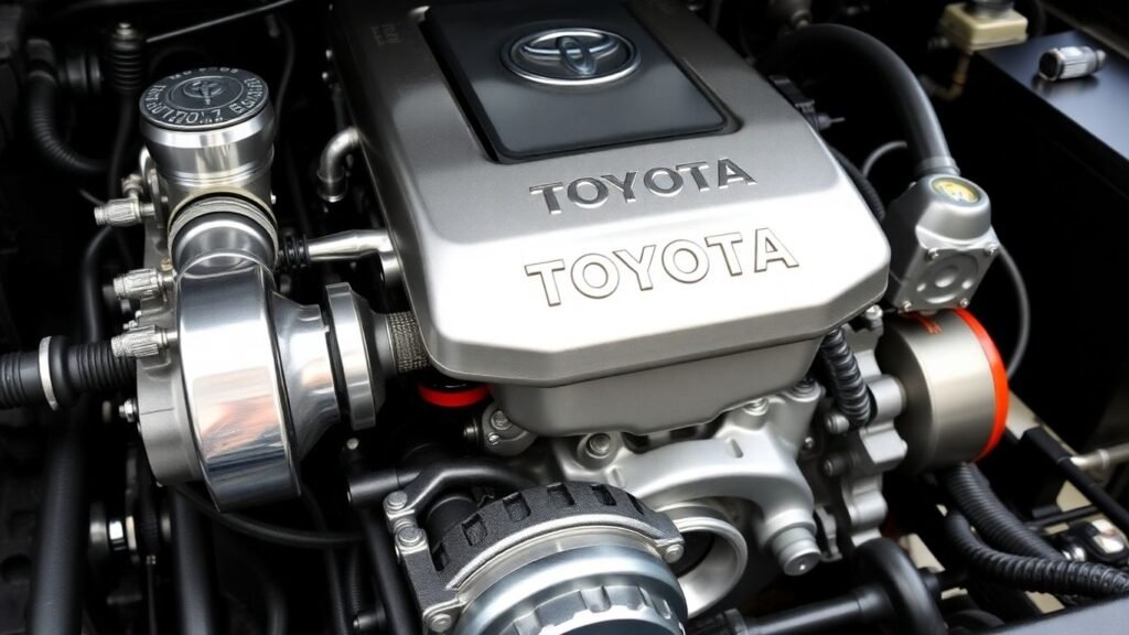 Toyota LandCruiser V8 engine and transmission