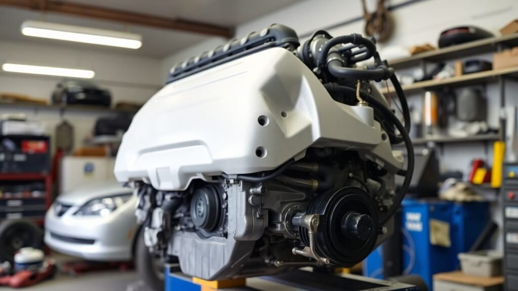 Used Toyota Kluger engine in a well-lit workshop