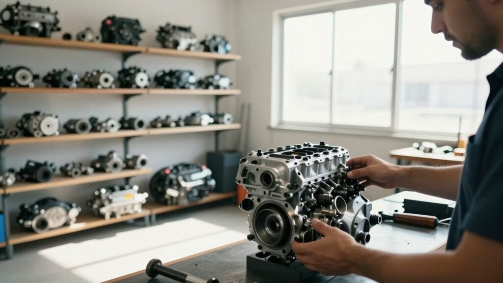 Toyota car parts in a workshop